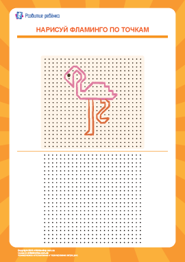 Рисование по точкам: фламинго