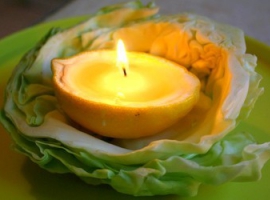 Рукотворные свечи из лимонных корок в эко-стиле