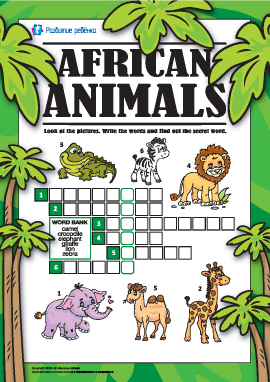 Кроссворд на английском «Африканские животные»