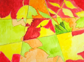 Осенняя композиция с листьями 