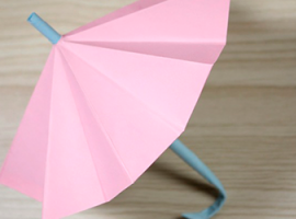 Зонтик в технике оригами, который можно складывать 