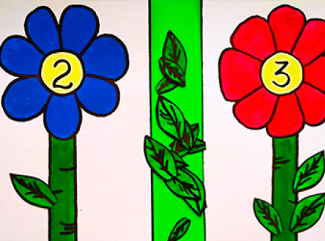 Весенние цветы - арифметическая игра для малышей 