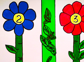 Весенние цветы - арифметическая игра для малышей 