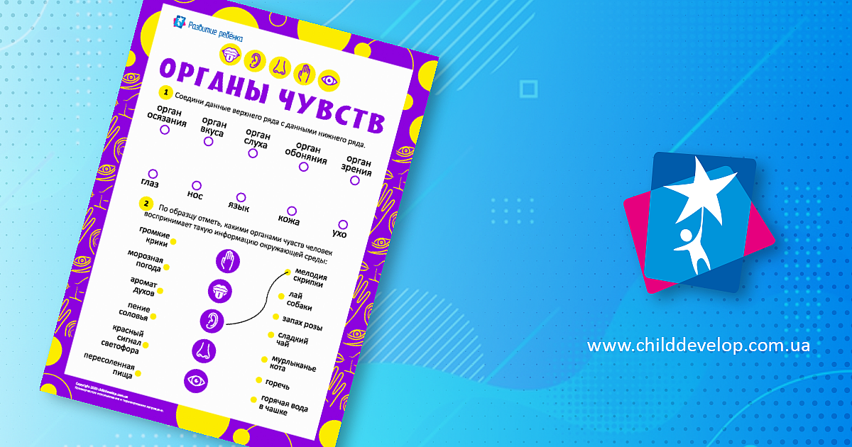 Изучаем органы чувств – распечатать задание Органы чувств скачать ...