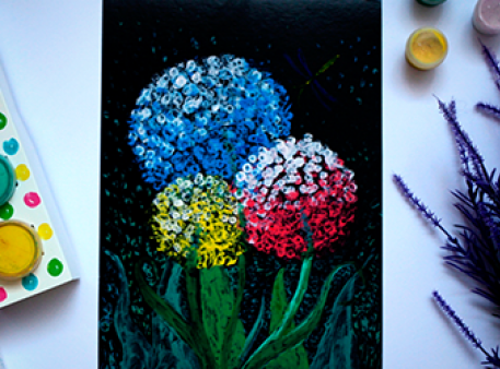 Рисуем цветы пальчиковыми красками – Развитие ребенка
