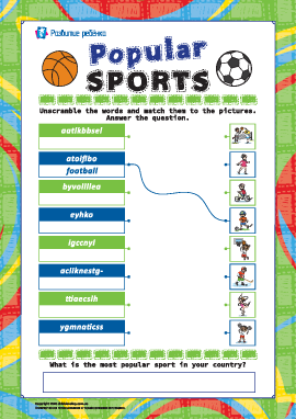 Анаграмма «Виды спорта» (английский язык)